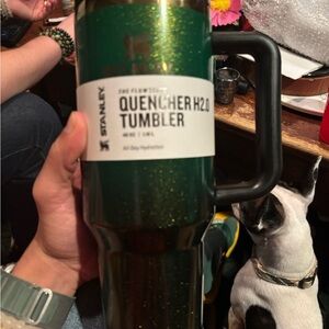 Stanley Green Travel Mug with Black Handle